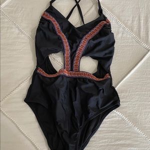 One piece swimsuit with cut outs
